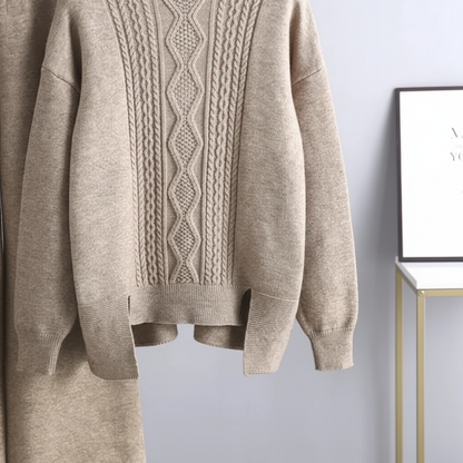 Women's Cashmere Loungewear Set | Pullover & Wide-Leg Trousers | Relaxed Fit | Steven & Levon