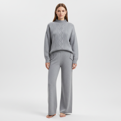 Women's Cashmere Loungewear Set | Pullover & Wide-Leg Trousers | Relaxed Fit | Steven & Levon
