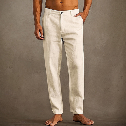 Men's Summer Casual Trousers | Men | Lightweight Cotton Blend | Classic Relaxed Fit | Everyday Comfort | Steven & Levon