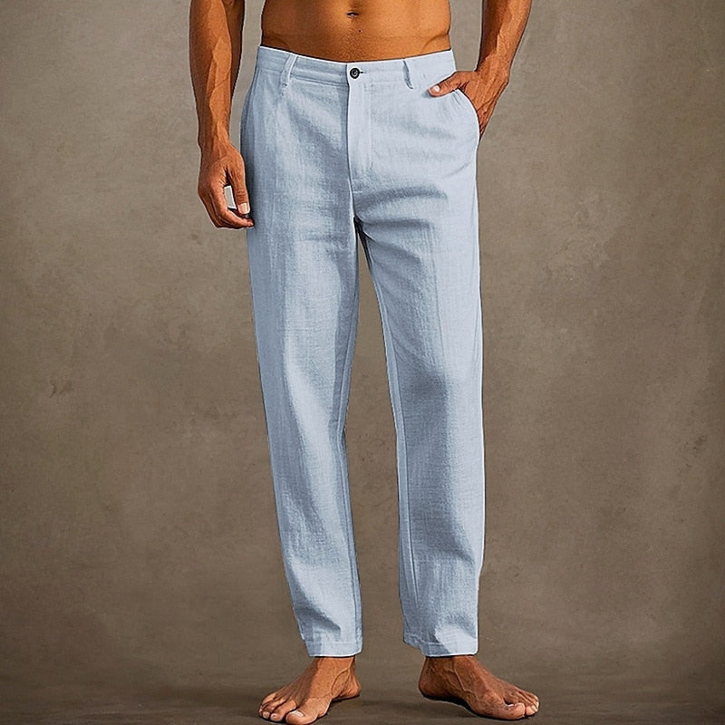 Men's Summer Casual Trousers | Men | Lightweight Cotton Blend | Classic Relaxed Fit | Everyday Comfort | Steven & Levon