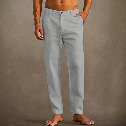Men's Summer Casual Trousers | Men | Lightweight Cotton Blend | Classic Relaxed Fit | Everyday Comfort | Steven & Levon