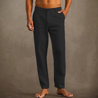 Men's Summer Casual Trousers | Men | Lightweight Cotton Blend | Classic Relaxed Fit | Everyday Comfort | Steven & Levon