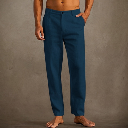 Men's Summer Casual Trousers | Men | Lightweight Cotton Blend | Classic Relaxed Fit | Everyday Comfort | Steven & Levon
