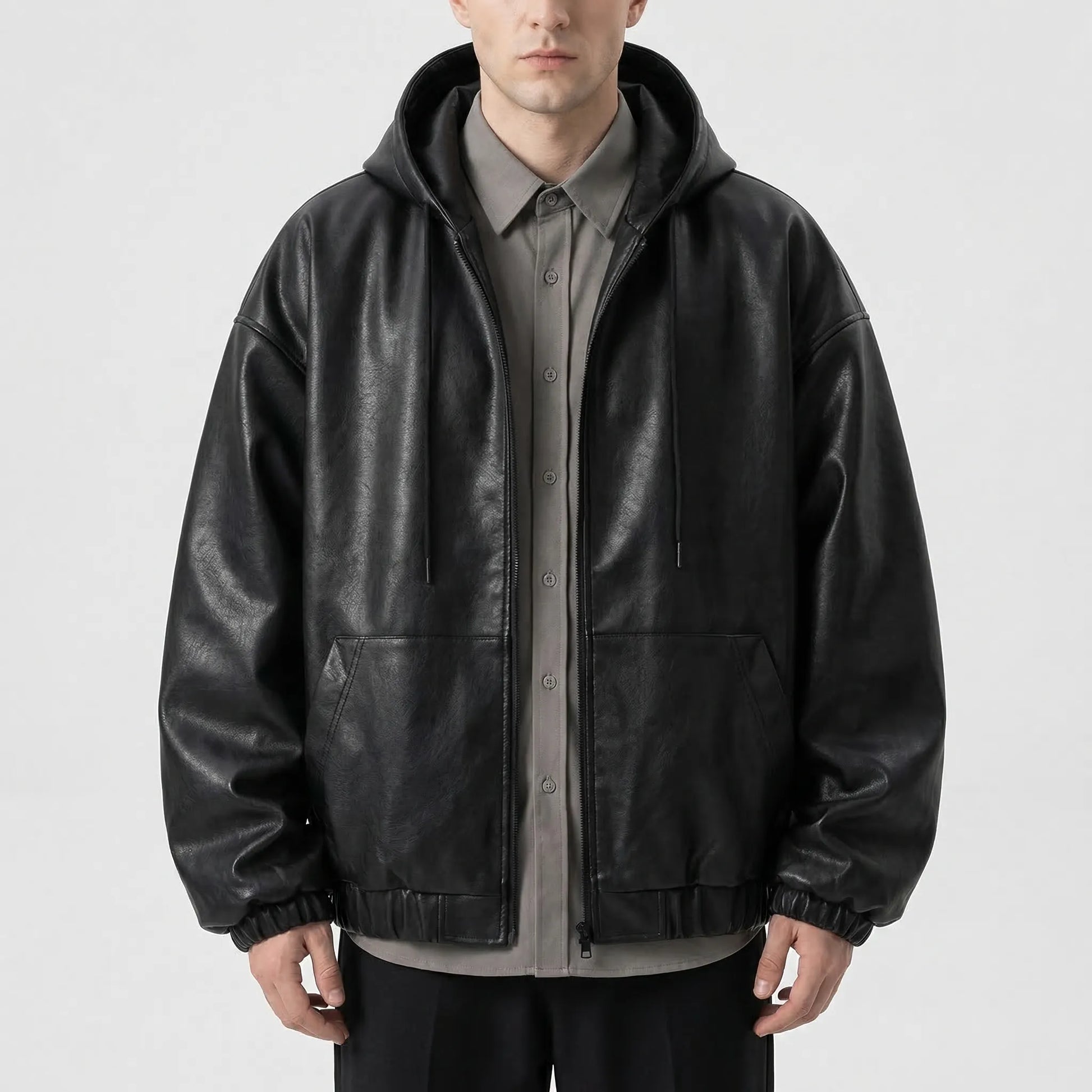 Hoodrix - Oversized Hooded Zip-Up Jacket  Casual Everyday Wear