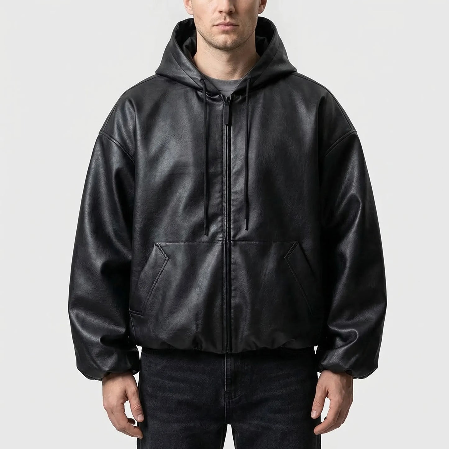 Hoodrix - Oversized Hooded Zip-Up Jacket  Casual Everyday Wear