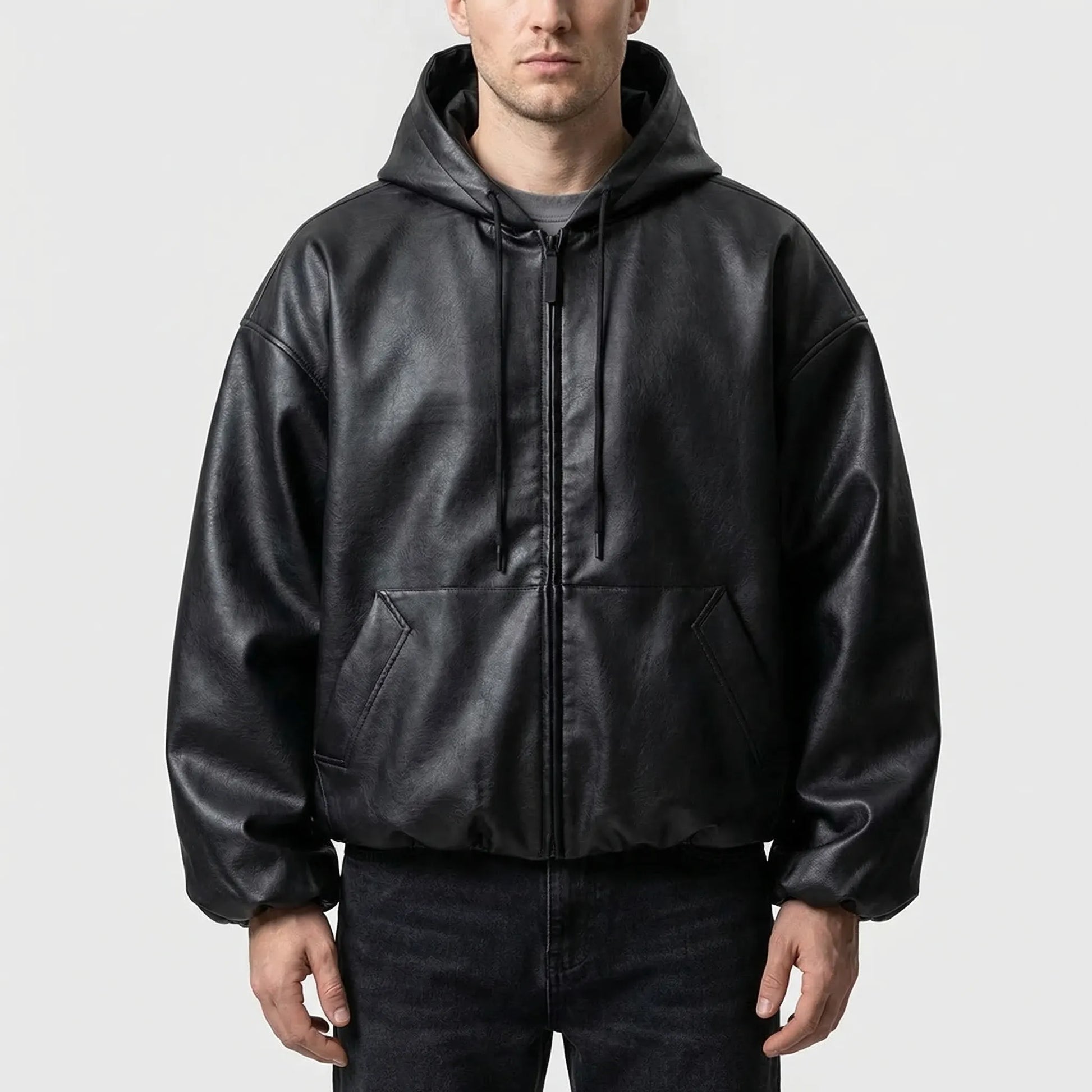 Hoodrix - Oversized Hooded Zip-Up Jacket  Casual Everyday Wear