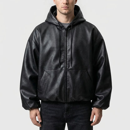 Hoodrix - Oversized Hooded Zip-Up Jacket  Casual Everyday Wear