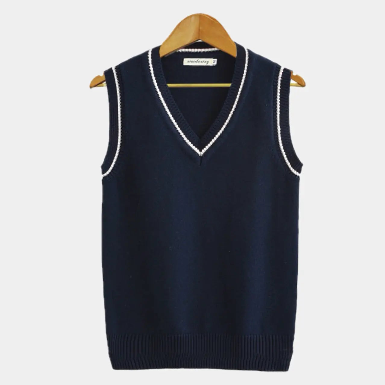 Knitted Sweater Vest | Men | V Neck Ribbed Trim | Regular Fit Layering Top | Steven & Levon