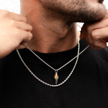 Silver Arrow Pendant | Men | Stainless Steel | Arrow Design | Statement Necklace | Steven & Levon