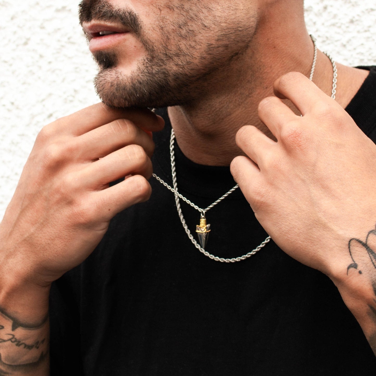 Silver Arrow Pendant | Men | Stainless Steel | Arrow Design | Statement Necklace | Steven & Levon