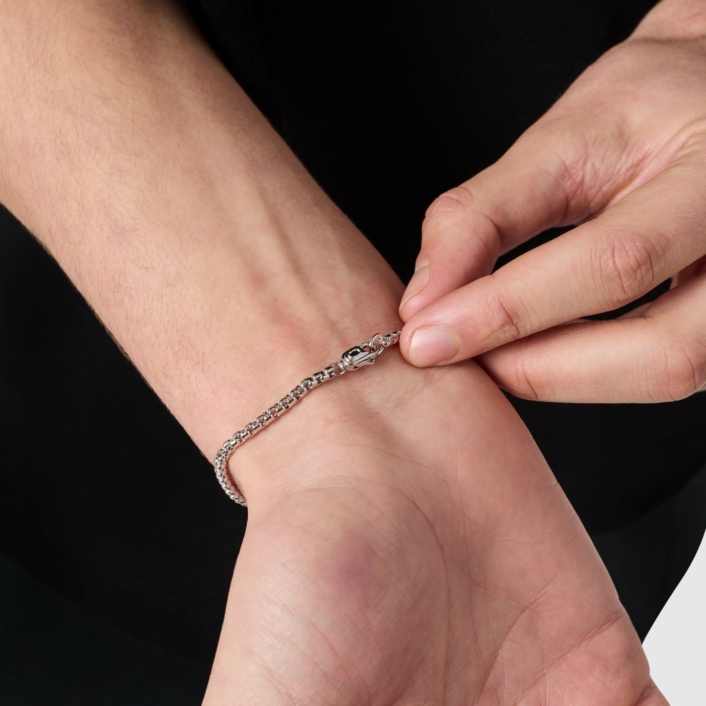 Iced Cross Bracelet | Men | Stainless Steel | Silver | Crystal Cross Design | Steven & Levon