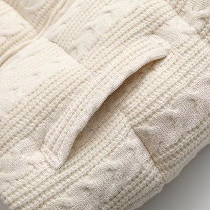 Women's Knitted Vest Jacket | Beige | Sleeveless | Solid Casual Streetwear | Steven & Levon