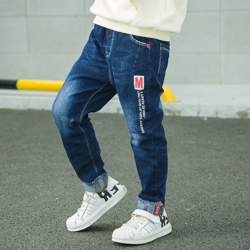 Kids Relaxed Fit Denim Jeans | Boys | Elastic Waist | Casual Everyday Pants | Steven & Levon