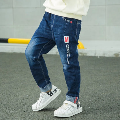 Kids Relaxed Fit Denim Jeans | Boys | Elastic Waist | Casual Everyday Pants | Steven & Levon