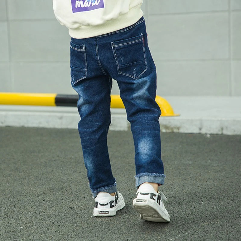 Kids Relaxed Fit Denim Jeans | Boys | Elastic Waist | Casual Everyday Pants | Steven & Levon