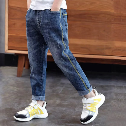 Kids Relaxed Fit Denim Jeans | Boys | Elastic Waist | Casual Everyday Pants | Steven & Levon