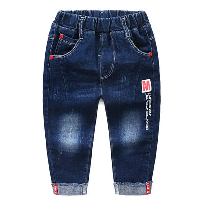 Kids Relaxed Fit Denim Jeans | Boys | Elastic Waist | Casual Everyday Pants | Steven & Levon