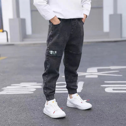 Kids Relaxed Fit Denim Jeans | Boys | Elastic Waist | Casual Everyday Pants | Steven & Levon