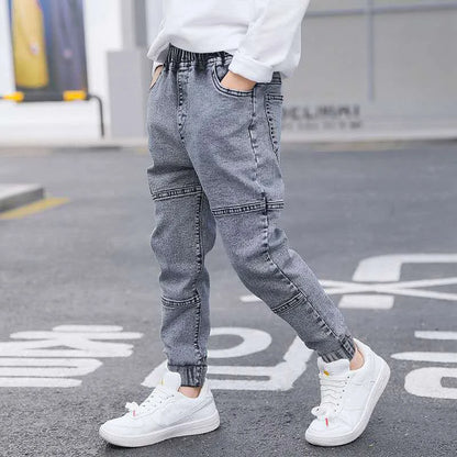 Kids Relaxed Fit Denim Jeans | Boys | Elastic Waist | Casual Everyday Pants | Steven & Levon