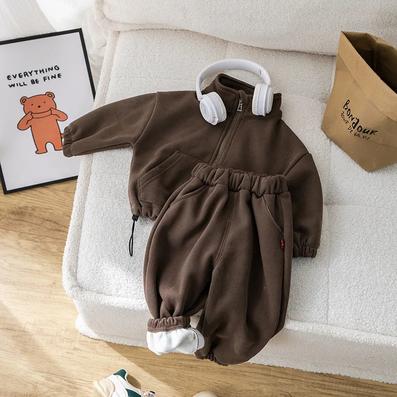 Kids Winter Clothing Set | Unisex | Fleece Coat & Pants | 2-Piece Warm Outfit | Steven & Levon
