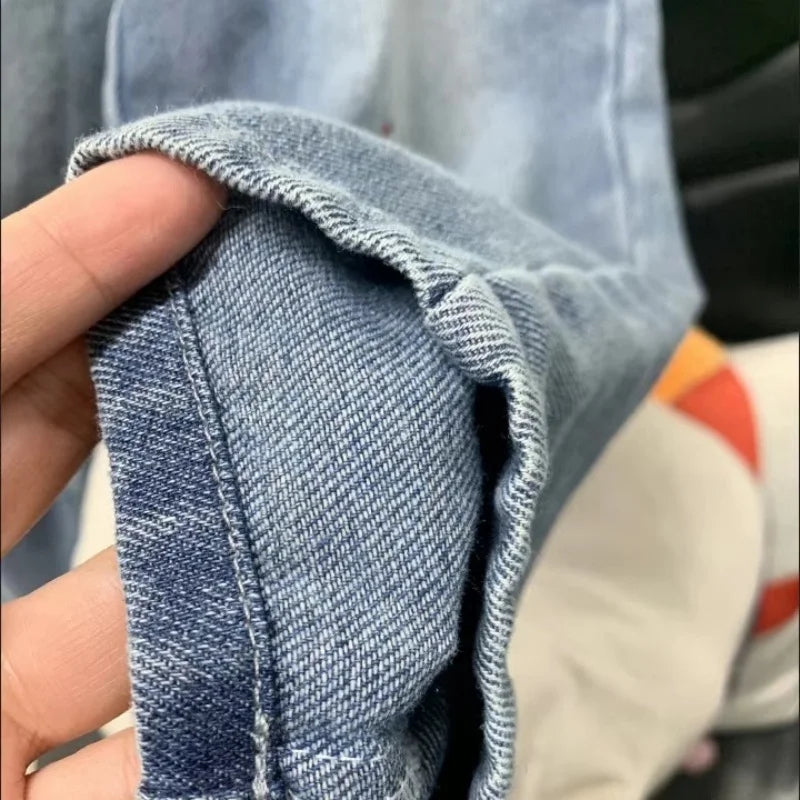 Kids Animal Embroidered Denim Jeans | Boys & Girls | Elastic Waist | Loose Fit | Casual Pants | Steven & Levon