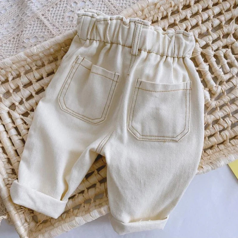 Kids High Waist Jeans | Boys & Girls | Loose Fit | Casual Denim Pants | Steven & Levon