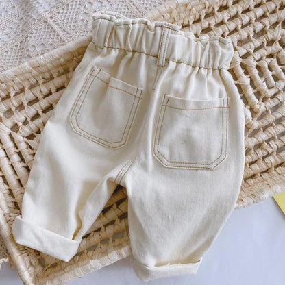 Kids High Waist Jeans | Boys & Girls | Loose Fit | Casual Denim Pants | Steven & Levon