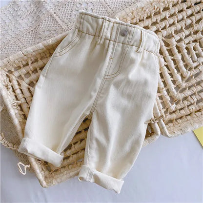 Kids High Waist Jeans | Boys & Girls | Loose Fit | Casual Denim Pants | Steven & Levon