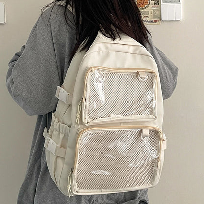 Transparent Ita Backpack | Women | Large Capacity | Japanese School Bag | Anime Display | Steven & Levon