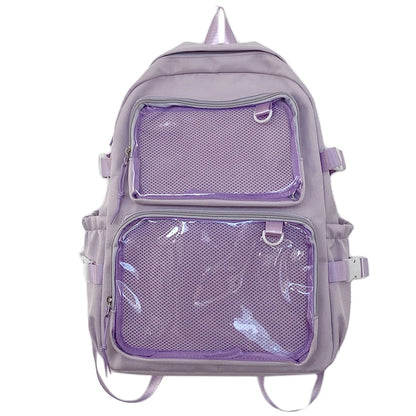 Transparent Ita Backpack | Women | Large Capacity | Japanese School Bag | Anime Display | Steven & Levon