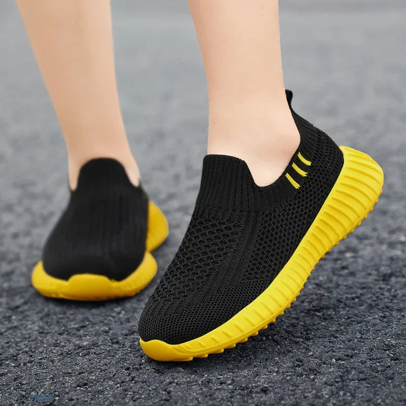 Kids Slip-On Running Trainers | Breathable Mesh Sneakers | Walking Shoes | Steven & Levon