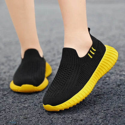 Kids Slip-On Running Trainers | Breathable Mesh Sneakers | Walking Shoes | Steven & Levon