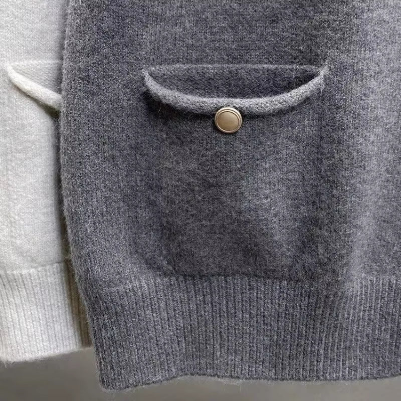 Women's Sweater Vest | Soft Knit | Gold Buckle O-Neck Sleeveless | Steven & Levon