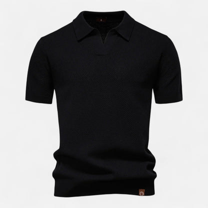Men’s Knit Polo Shirt | Men | Short Sleeve Casual | Soft Knit Smart Casual Top | Steven & Levon