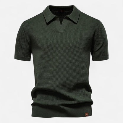 Men’s Knit Polo Shirt | Men | Short Sleeve Casual | Soft Knit Smart Casual Top | Steven & Levon