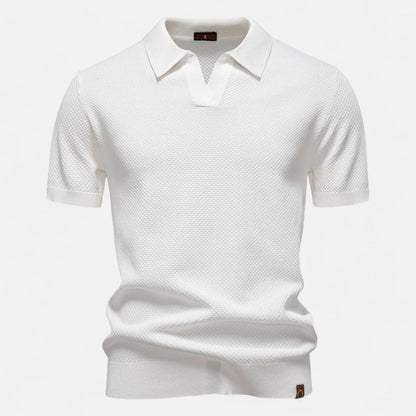 Men’s Knit Polo Shirt | Men | Short Sleeve Casual | Soft Knit Smart Casual Top | Steven & Levon