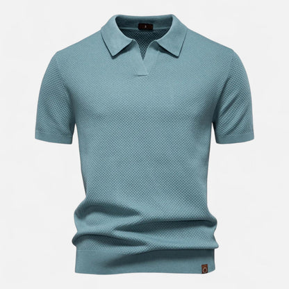 Men’s Knit Polo Shirt | Men | Short Sleeve Casual | Soft Knit Smart Casual Top | Steven & Levon