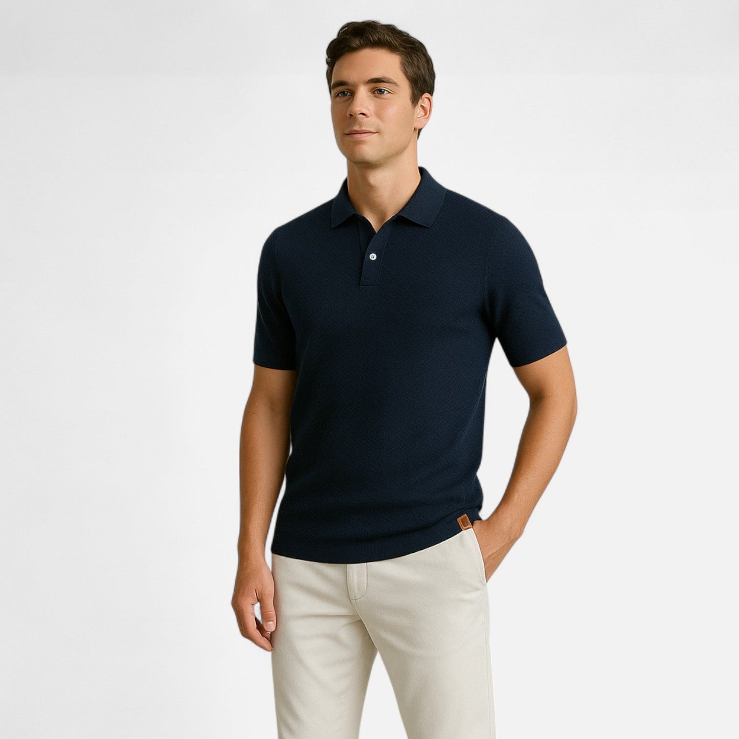Men’s Knit Polo Shirt | Men | Short Sleeve Casual | Soft Knit Smart Casual Top | Steven & Levon