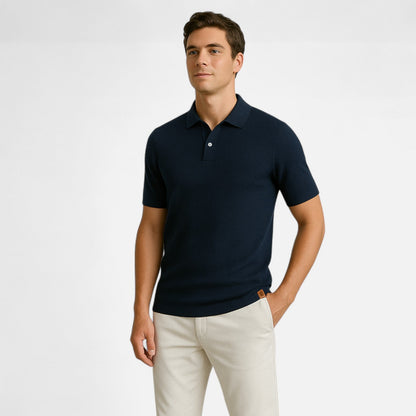 Men’s Knit Polo Shirt | Men | Short Sleeve Casual | Soft Knit Smart Casual Top | Steven & Levon