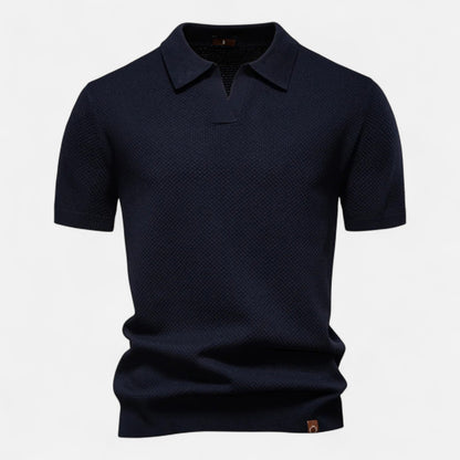Men’s Knit Polo Shirt | Men | Short Sleeve Casual | Soft Knit Smart Casual Top | Steven & Levon