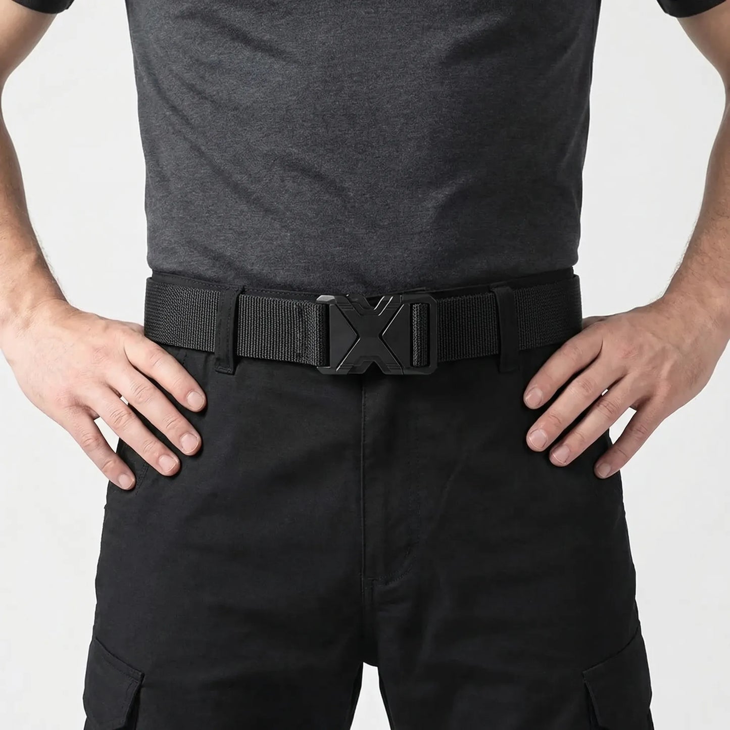 Kommurix - Braided Buckle Belt For Men  Everyday Casual Wear