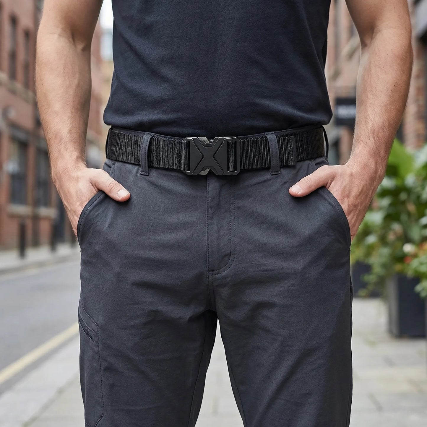 Kommurix - Braided Buckle Belt For Men  Everyday Casual Wear