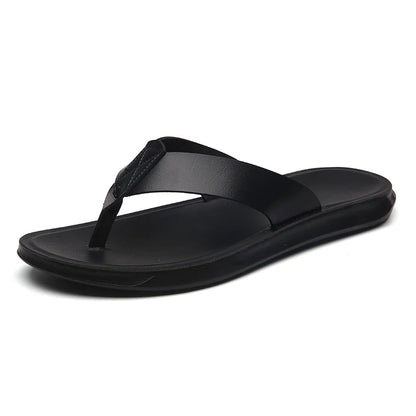 Men's Genuine Leather Flip Flops | Handmade Thong Sandals | Breathable Casual Summer Slippers | Steven & Levon