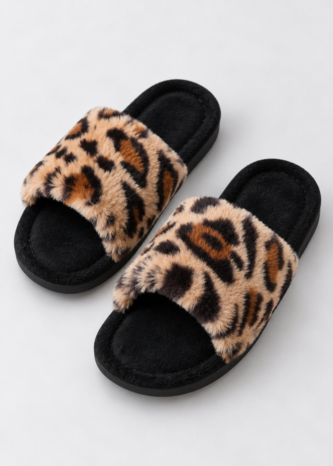 Women's Faux Fur Indoor Slippers | Non Slip EVA Sole | Flat Heel | Pull On Design | Steven & Levon