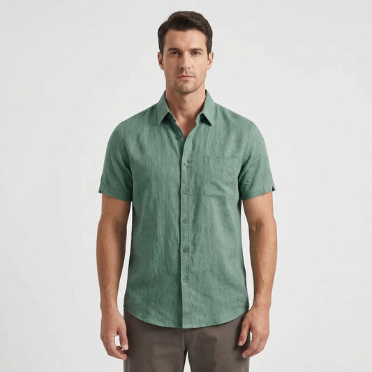 Linaro - Short Sleeve Turn-Down Collar Shirt  Casual Weekend Wear