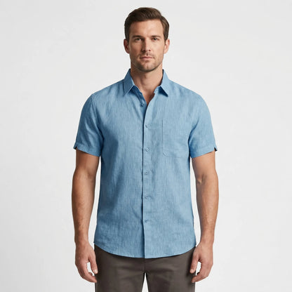 Linaro - Short Sleeve Turn-Down Collar Shirt  Casual Weekend Wear
