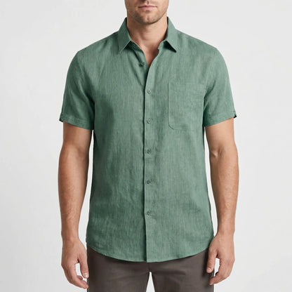 Linaro - Short Sleeve Turn-Down Collar Shirt  Casual Weekend Wear