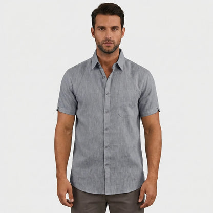 Linaro - Short Sleeve Turn-Down Collar Shirt  Casual Weekend Wear