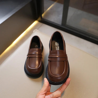Kids Leather Loafers | Round Toe School Shoes | Smart Casual Penny Loafers | Steven & Levon