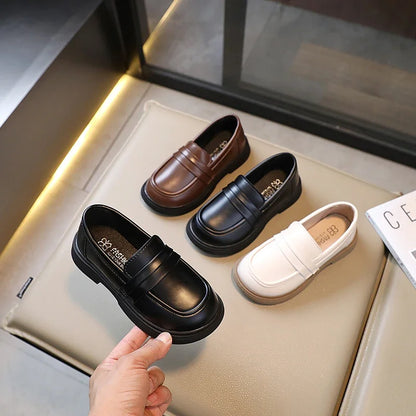 Kids Leather Loafers | Round Toe School Shoes | Smart Casual Penny Loafers | Steven & Levon